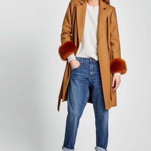 Zara Coat With Fur Cuffs